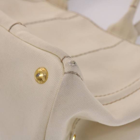 PRADA Kanapa MM Hand Bag Canvas 2way White Auth bs6430 - Picture 9 of 16